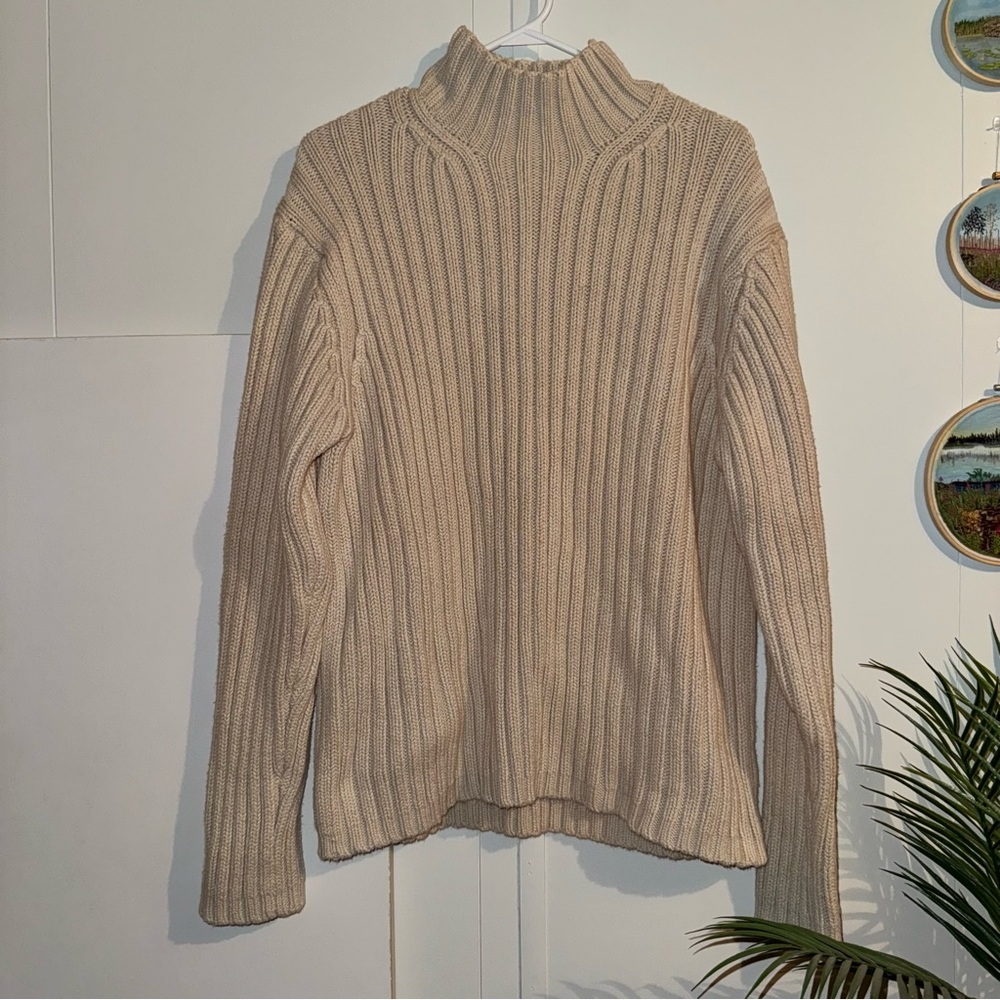GAP | Cream Ribbed Mockneck Sweater